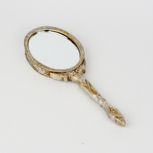 Ruční zrcátko zlaté s patinou 23cm