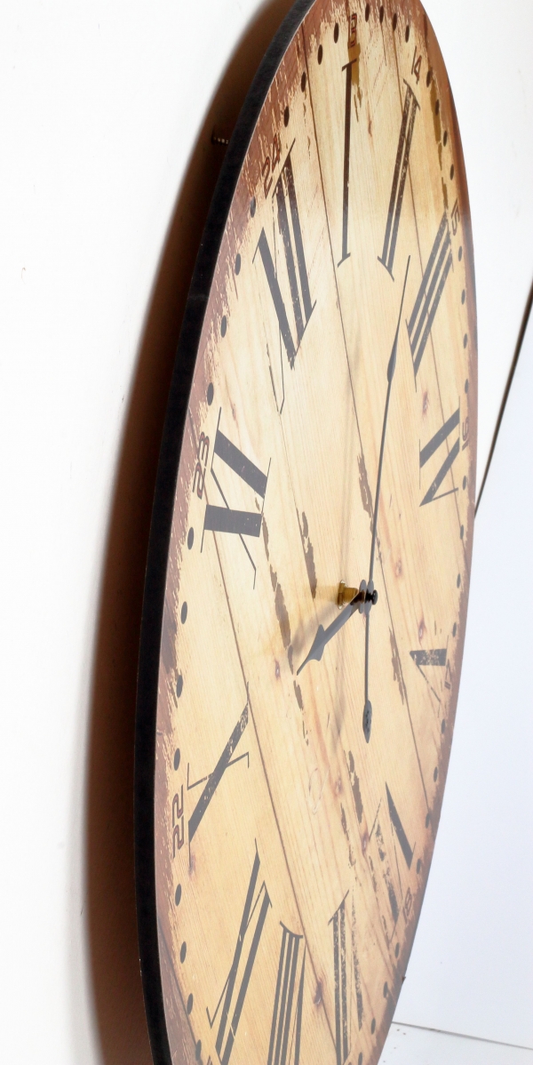 Rustikální dřevěné nástěnné hodiny 58cm