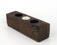 Rustikální svícen na 3 čajové svíčky 24x6x7cm