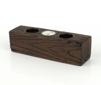 Rustikální svícen na 3 čajové svíčky 24x6x7cm