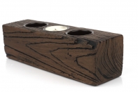 Rustikální svícen na 3 čajové svíčky 24x6x7cm