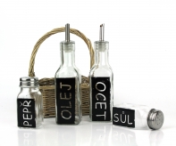 Sada sůl, pepř, olej, ocet