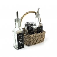 Sada sůl, pepř, olej, ocet