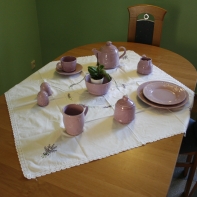 Šálek a podšálek z kameniny průměr 9/16cm