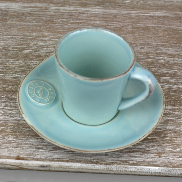 Šálek na espresso 100ml s talířkem tyrkys Costa Nova NOVA