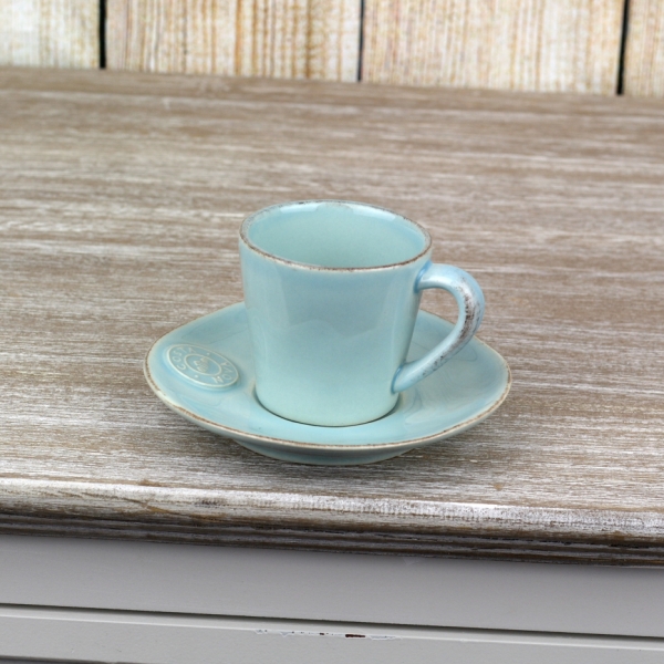 Šálek na espresso 100ml s talířkem tyrkys Costa Nova NOVA