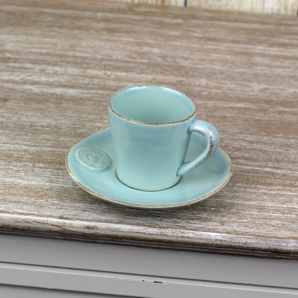 Šálek na espresso 100ml s talířkem tyrkys Costa Nova NOVA