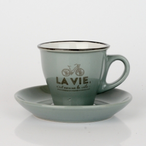 Šálek na espresso La vie šedý 5,5cm