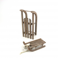 Sáně hnědé malé 3,5x12x5cm