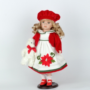 Sběratelská panenka Irma s medvídkem 47cm