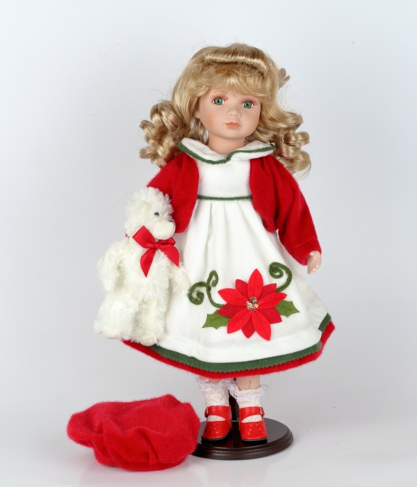 Sběratelská panenka Irma s medvídkem 47cm