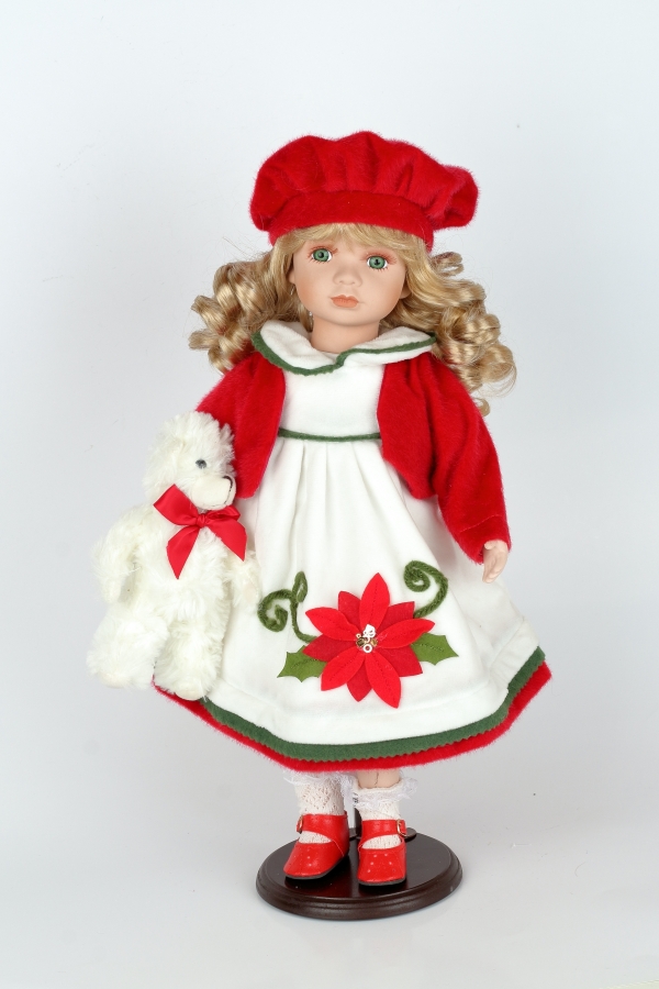 Sběratelská panenka Irma s medvídkem 47cm