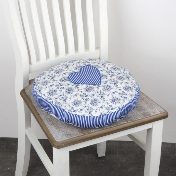 Sedák na židli kulatý květinový 34cm