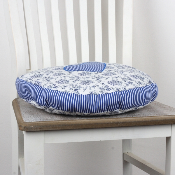 Sedák na židli kulatý květinový 34cm