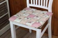 Sedák na židli patchwork růžové růže 40x40cm