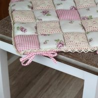 Sedák na židli patchwork růžové růže 40x40cm
