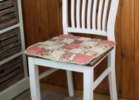 Sedák na židli patchwork růžový 40x40cm