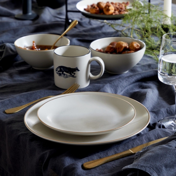 Servírovací talíř 34cm AUGUSTA zlatý okraj