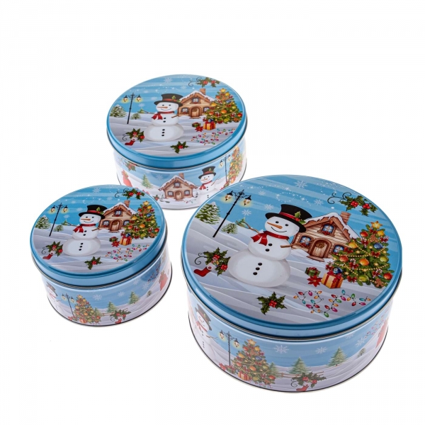 Set tří dóz na cukroví 19,5 x 19,5 x 9 cm 