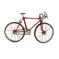 Silniční kolo s berany červené 20x12x4,5cm funkční replika