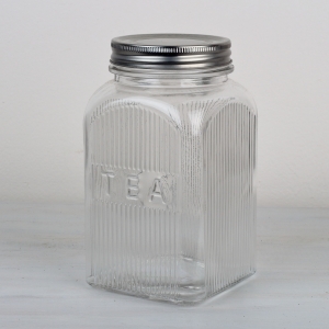 Skleněná dóza na čaj TEA 18x10x10cm