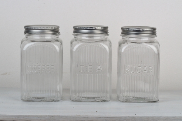 Skleněná dóza na čaj TEA 18x10x10cm