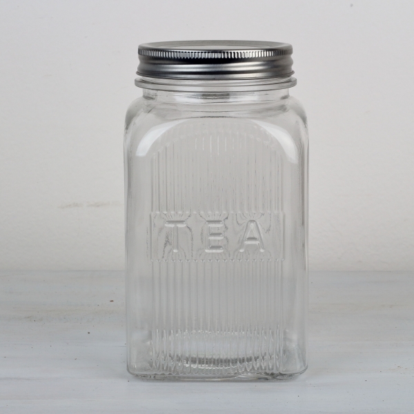 Skleněná dóza na čaj TEA 18x10x10cm