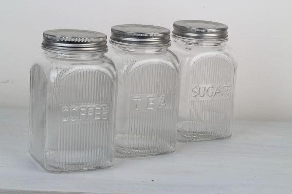 Skleněná dóza na čaj TEA 18x10x10cm