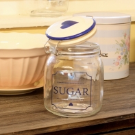 Skleněná dóza na cukr Amanda indigo 1000ml