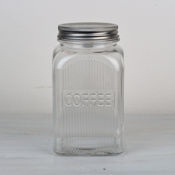 Skleněná dóza na kávu COFFEE 18x10x10cm