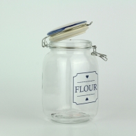 Skleněná dóza na mouku Amanda indigo 1500ml