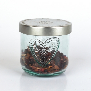 Skleněná dóza s víčkem srdce 9cm - všestranné použití