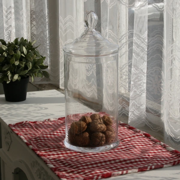 Skleněná dóza s víkem 34cm