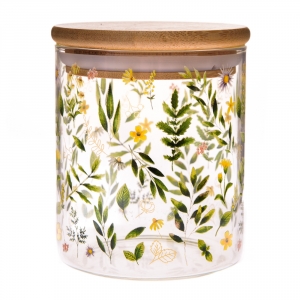 Skleněná dóza s víkem - bambus