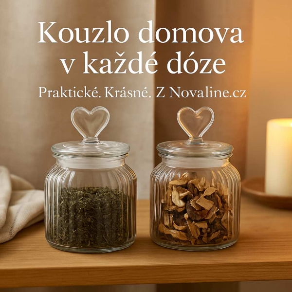 Skleněná dóza se srdíčkem 15 x 10 cm