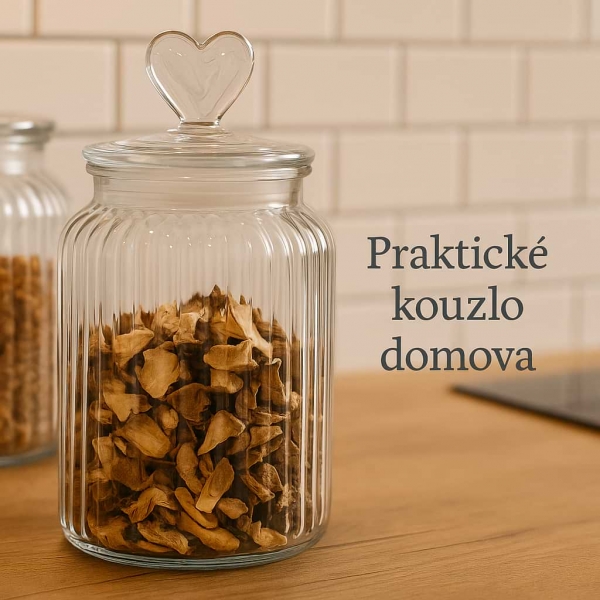 Skleněná dóza se srdíčkem 19 × 10 cm