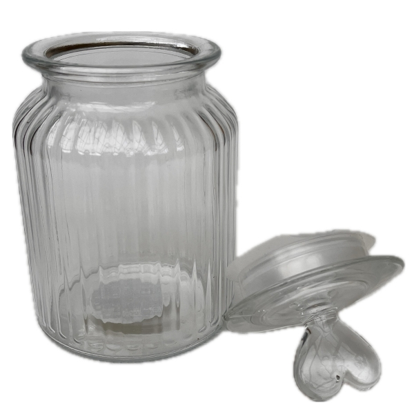 Skleněná dóza se srdíčkem 19 × 10 cm