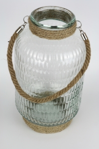 Skleněná lucerna vysoká 38cm