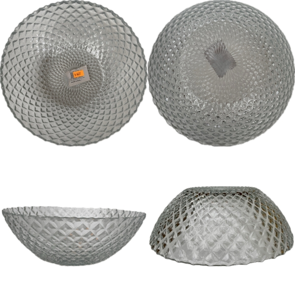 Skleněná mísa s broušeným vzhledem 25 cm