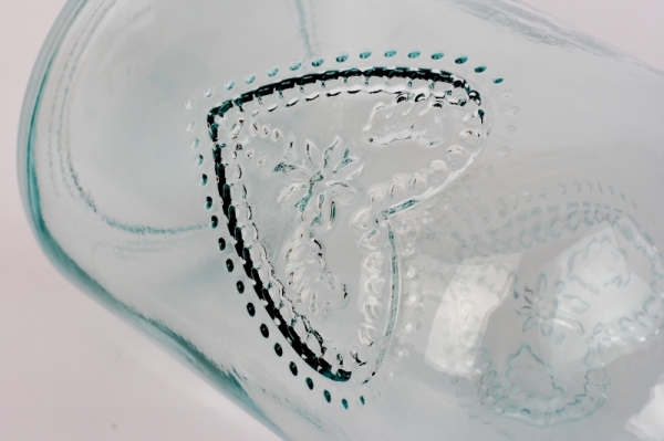 Skleněná váza se srdcem 16cm