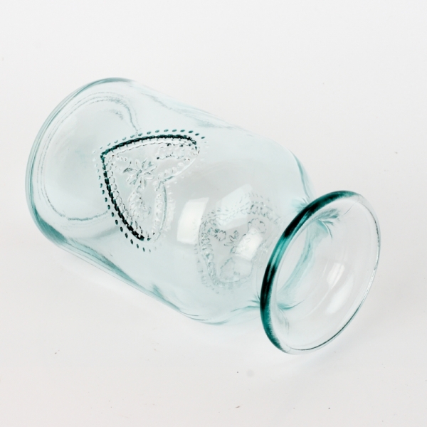 Skleněná váza se srdcem 16cm