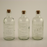 Skleněné lahvičky do koupelny Antique (sada 3ks)