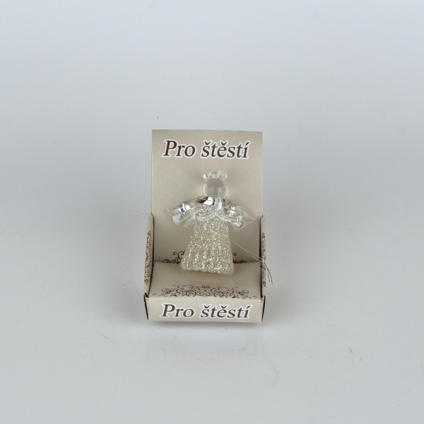 Skleněný anděl 3x4,5cm