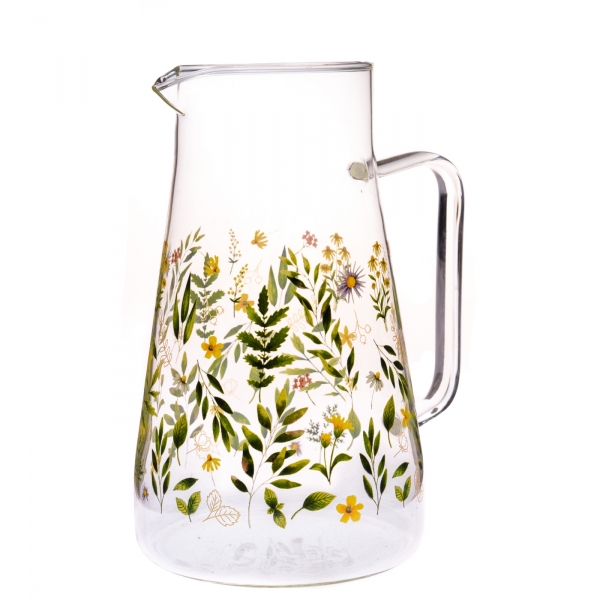 Skleněný džbán luční kvítí
