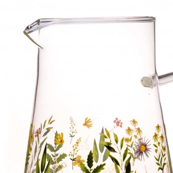 Skleněný džbán luční kvítí