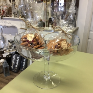 Skleněný etažer na vánoční cukroví 24cm