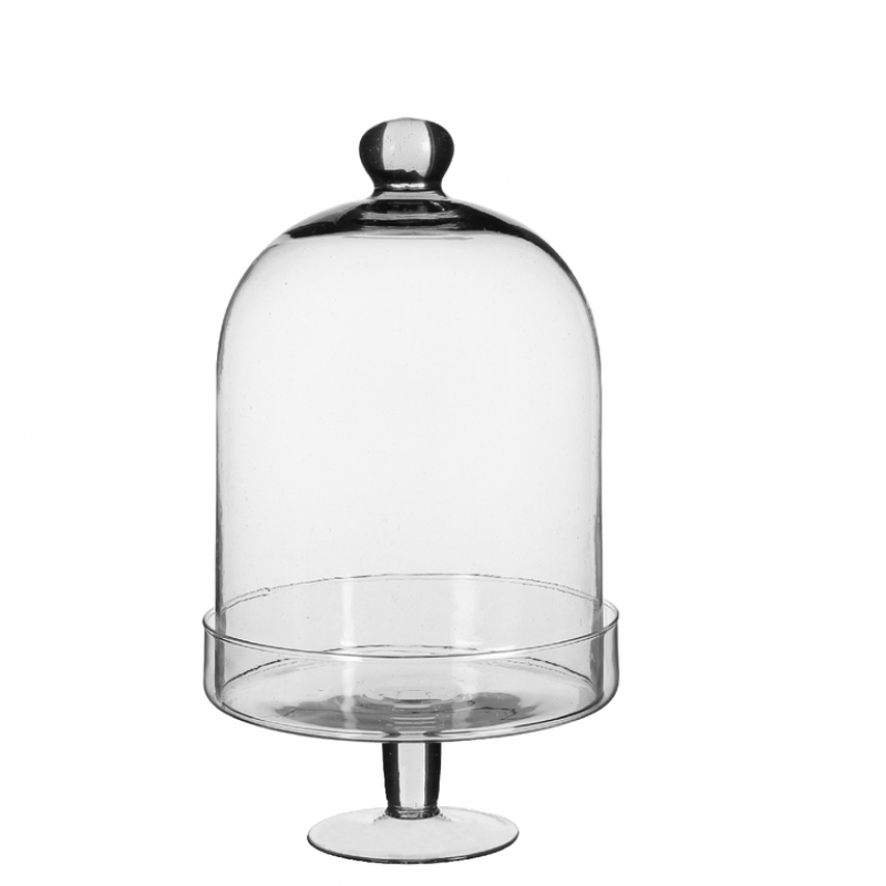 Skleněný etažér s poklopem 20x37cm