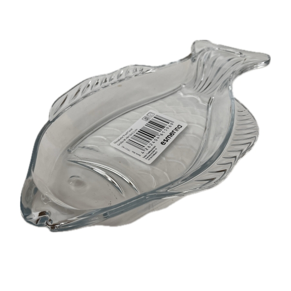 Skleněný podnos ve tvaru kapra sada 2 kusů 