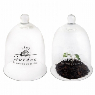 Skleněný poklop GARDEN bílý nápis 24cm