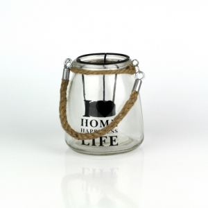 Skleněný svícen I Love Home menší